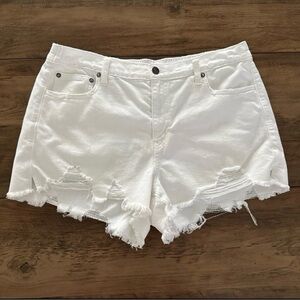 Aerie Daydream White Denim Shorts | Size Large